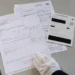 Luftfrachtpapiere und Air Waybill für eine Urnenüberführung ins Ausland, persönliche Angaben geschwärzt